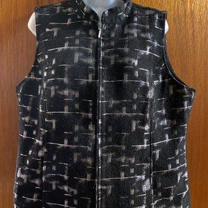 Women's Black vest with Silver Metallic Markings